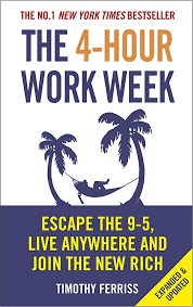 The 4-Hour Workweek book by Tim Ferriss about productivity, automation, and lifestyle design