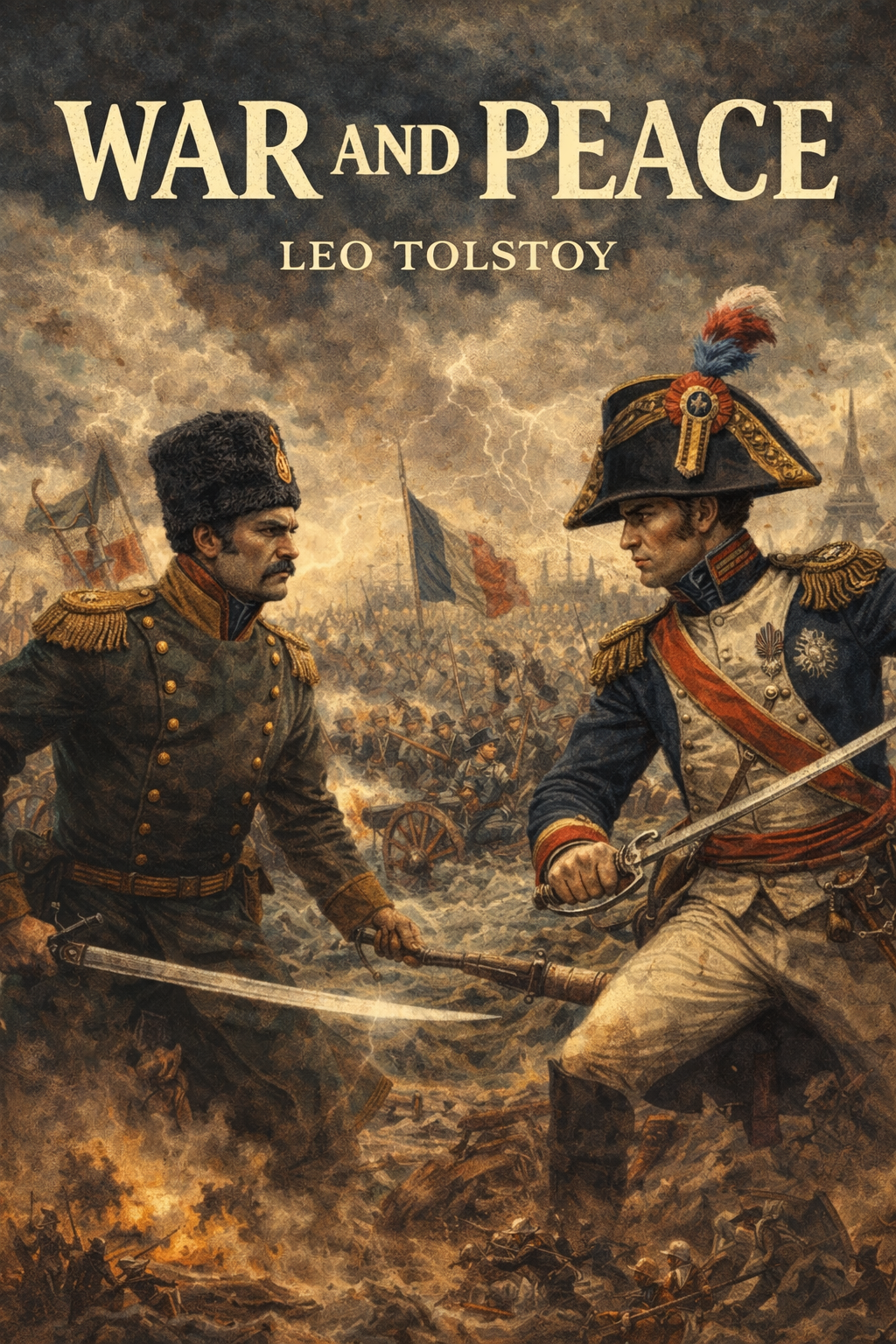 War and Peace book by Leo Tolstoy exploring themes of war and peace
